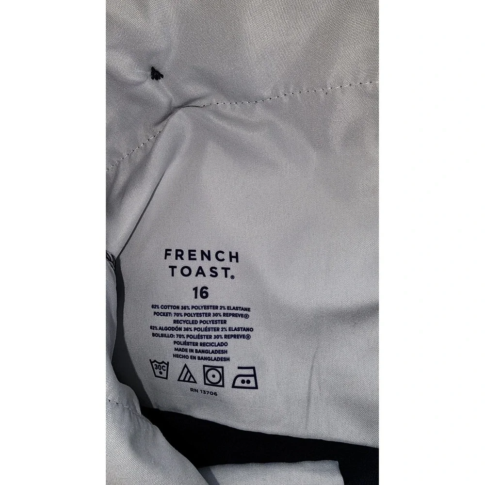 French Toast Chino Shorts Boys‎ 16 Navy Blue Adjustable Waist Flat Front